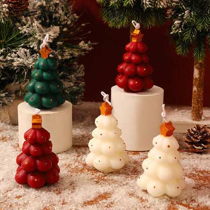 Weihnachtskerzen aus Sojamischung, Christbaumform