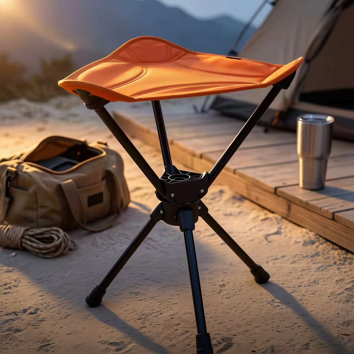 Campingstuhl, Dreibein, faltbar, leicht