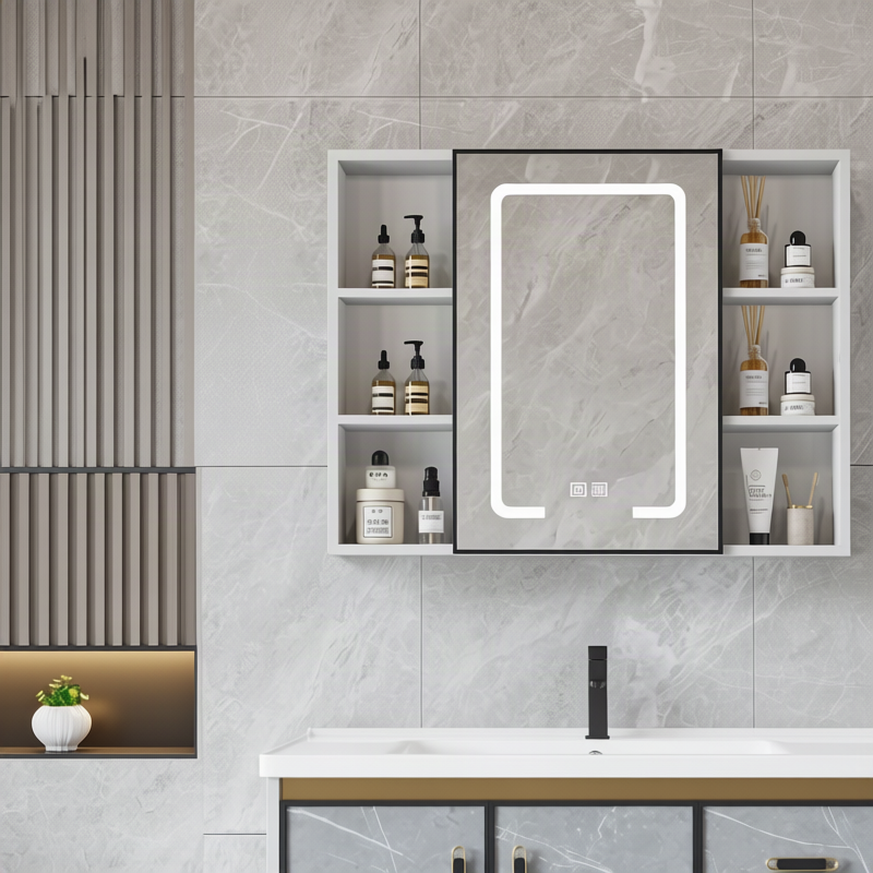 Badezimmerspiegelschrank mit LED und Steckdose