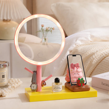 LED-Schminkspiegel mit Smartphone-Ständer