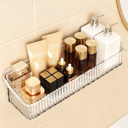 Transparente Badezimmer-Wandablage, ohne Bohren