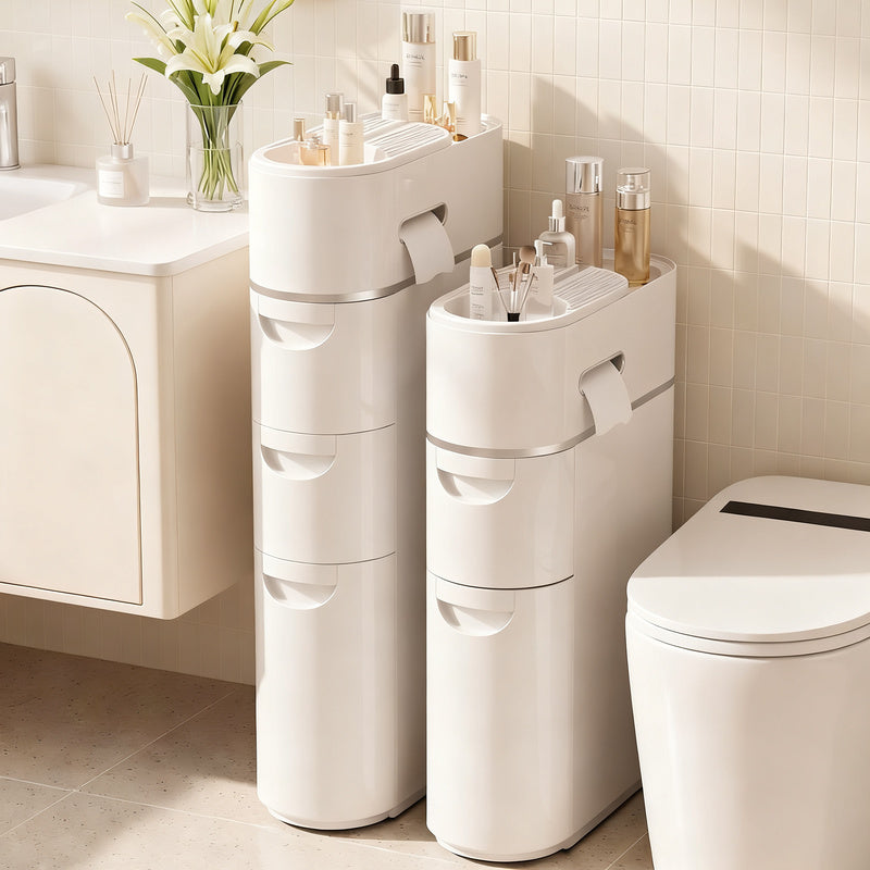 Schmales Badezimmer-Schubladenschrank, PP-Kunststoff