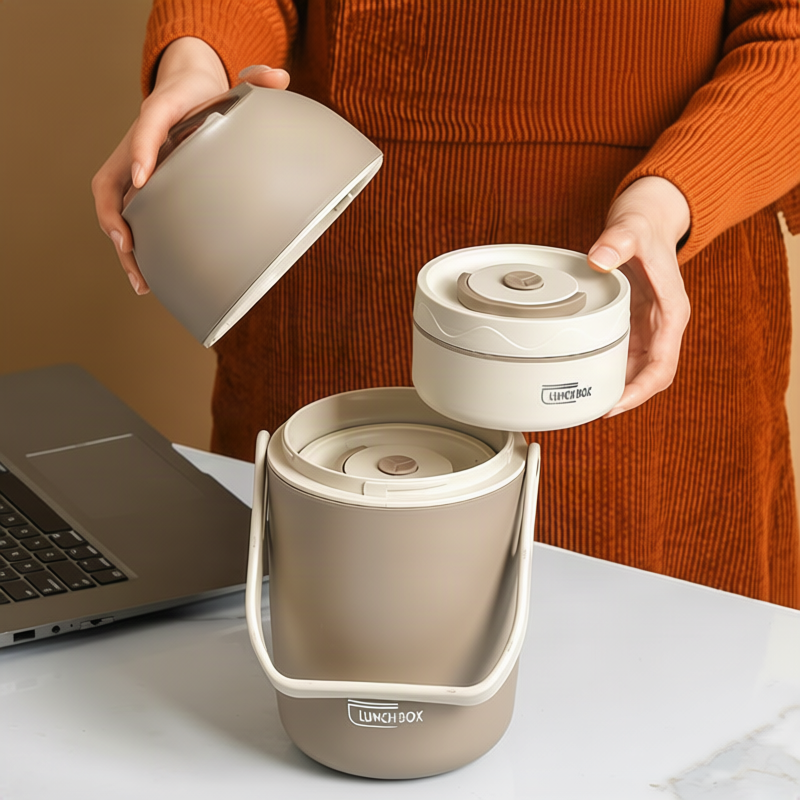Isolierte Lunchbox aus 316er Edelstahl, rund