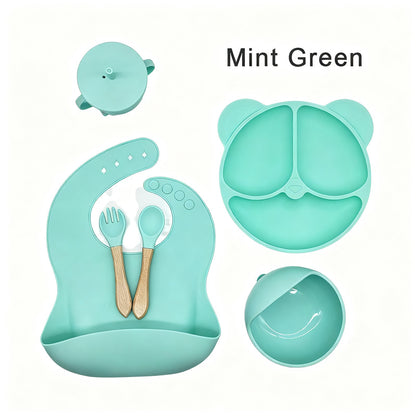 Kindergeschirr-Set aus Silikon, 6-teilig