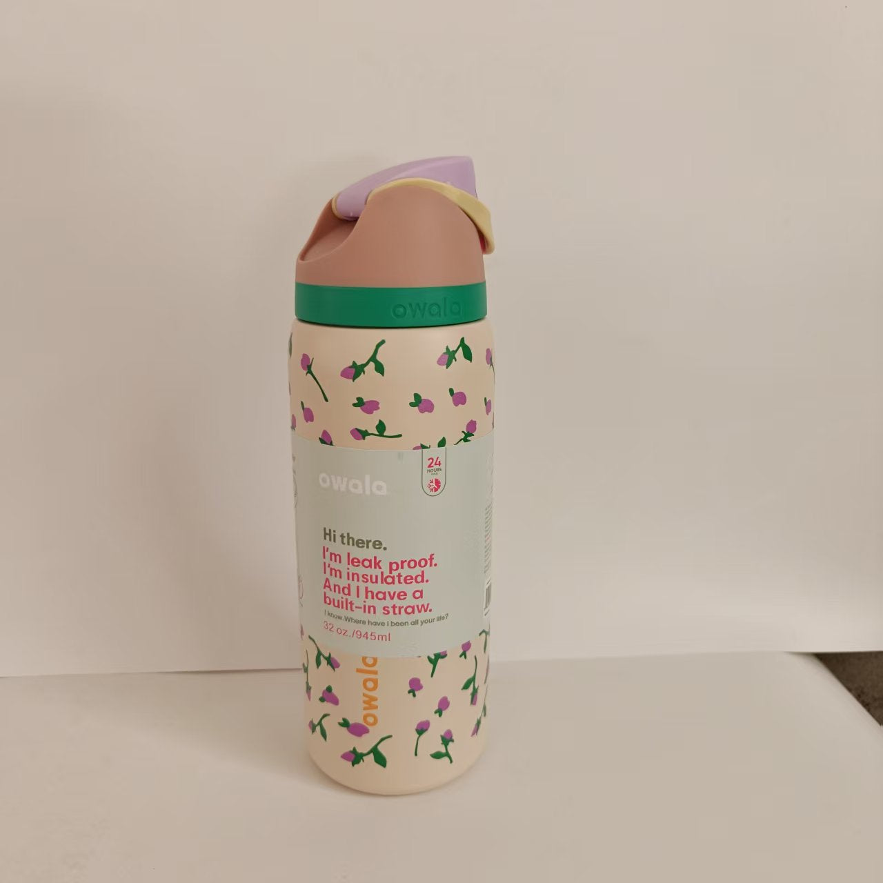 Edelstahl-Trinkflasche, 32 oz, mit Doppeldeckel