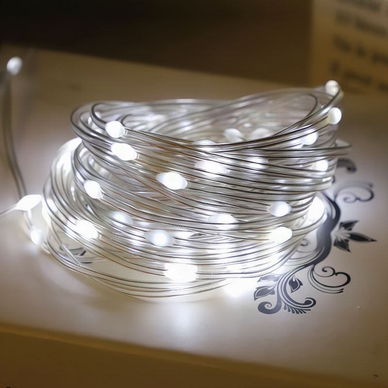 LED-Lichterkette, 10 m, 100 Lichter, USB/Batterie