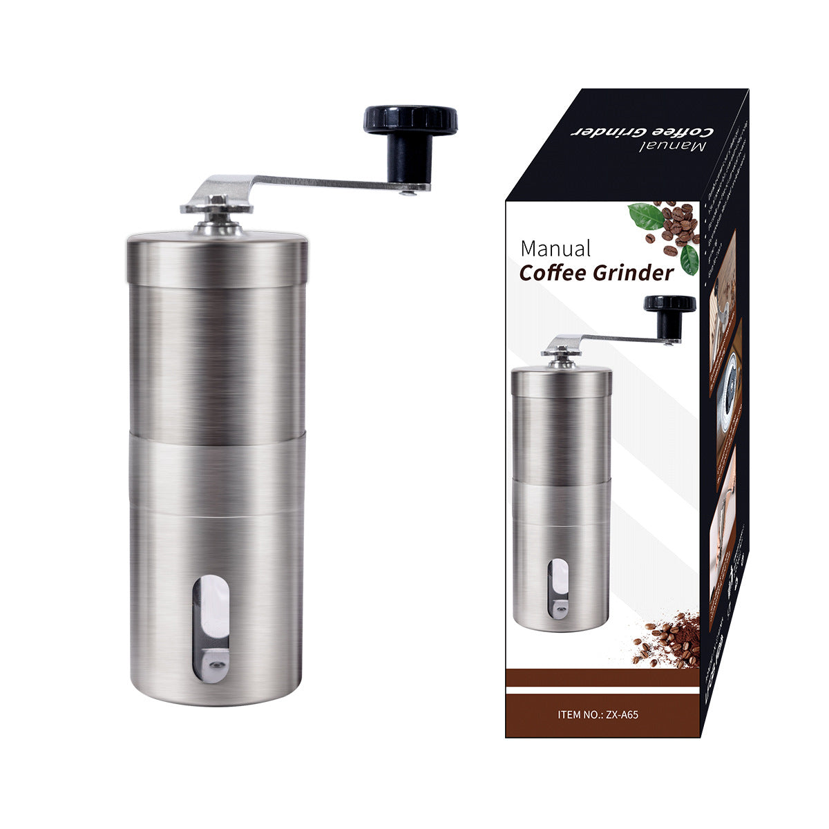 Handkaffeemühle aus Edelstahl mit Keramikmahlwerk