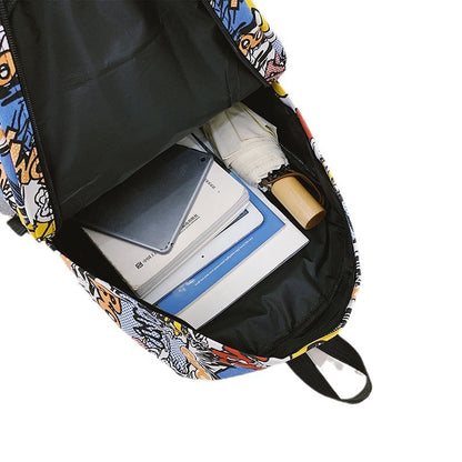 Leinwand-Rucksack mit Schriftzug-Design, unter 20 L
