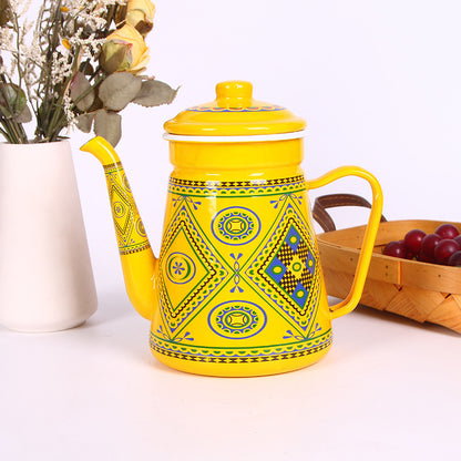 Emaillierte Kaffeekanne mit Schwanenhals, 1,2–1,5 L