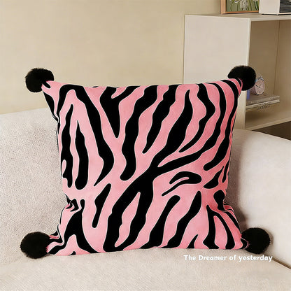 Kissen mit Zebra- und Leopardenmuster, Polyester, waschbar