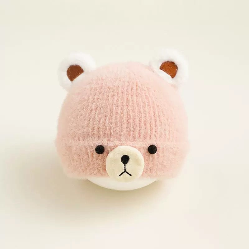 Kindermütze mit Ohrenklappen, gestrickt, warm