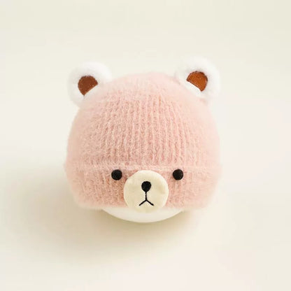Kindermütze mit Ohrenklappen, gestrickt, warm