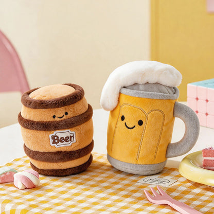 Plüsch-Figuren Bierserie – Becher, Fass, Dose, Flasche