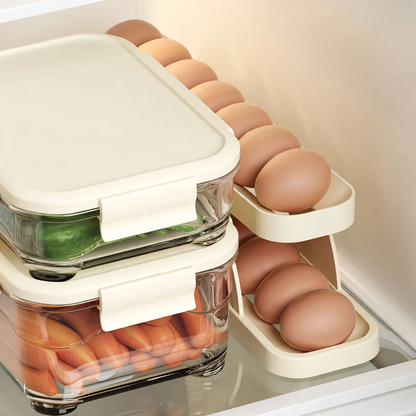 Eierbox für Kühlschrank mit Rollmechanismus