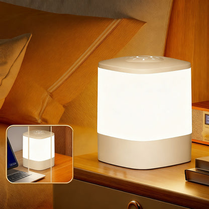 Nachttischlampe mit Uhr und Touchsteuerung