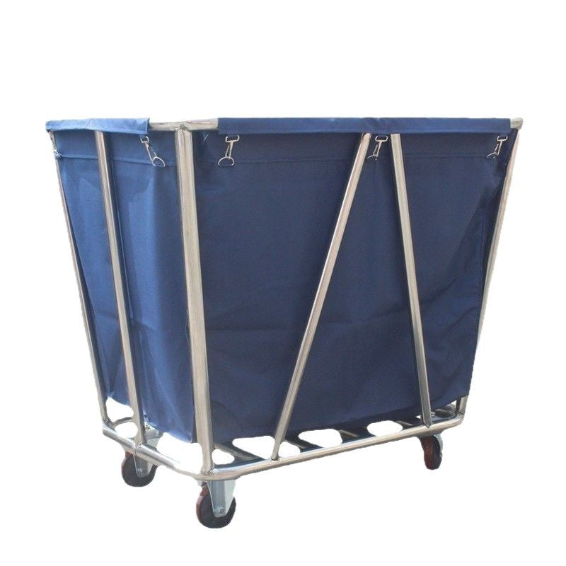 Edelstahl-Wäschewagen mit Rollen
