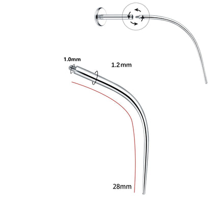 Titan-Piercingstab, flache Basis, Innengewinde