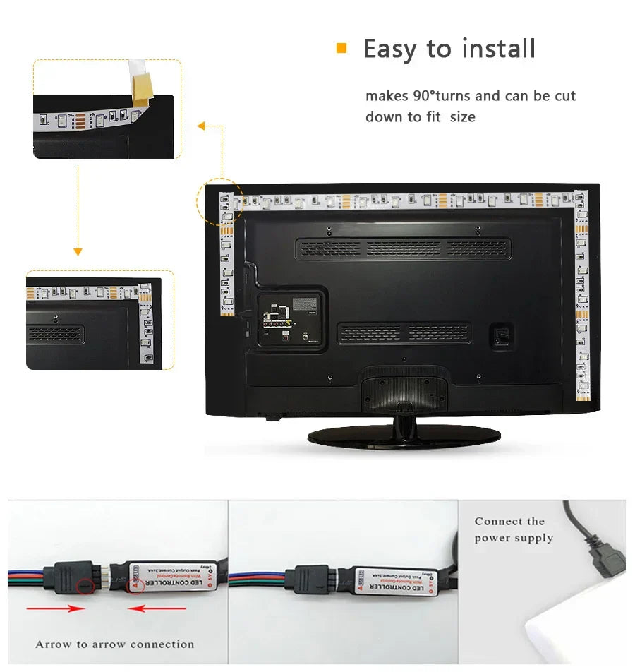 USB LED STRIPE MIT FARBWECHSEL - RGB LICHT FÜR RAUMDEKORATION & TV-HINTERGRUNDBELEUCHTUNG | Brehn