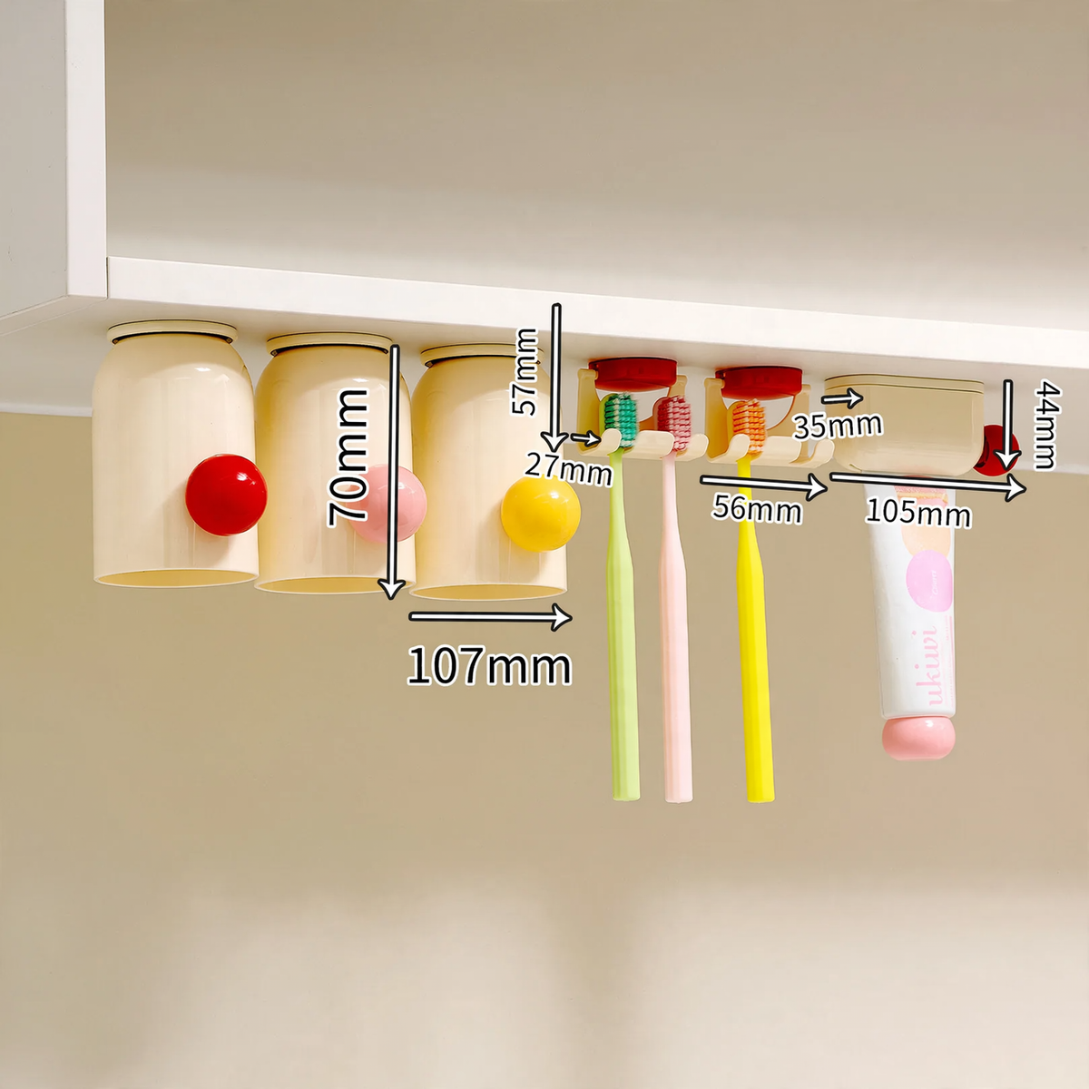 Magnetische Zahnbürsten-Ablage, wandmontierbar