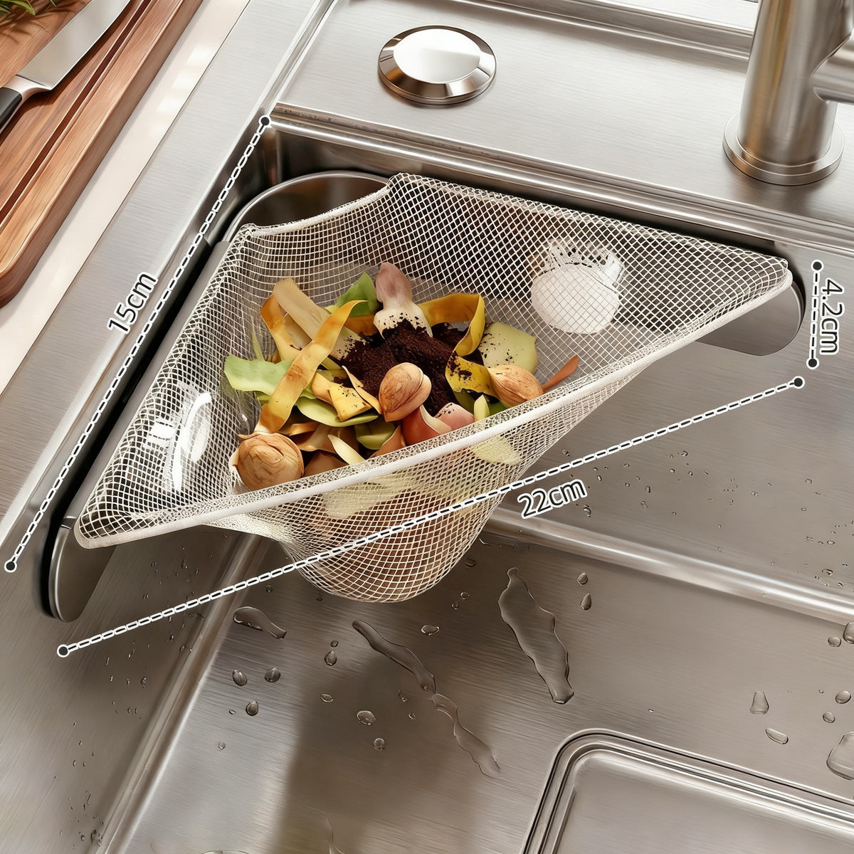 Eckiger Abtropfständer für die Spüle