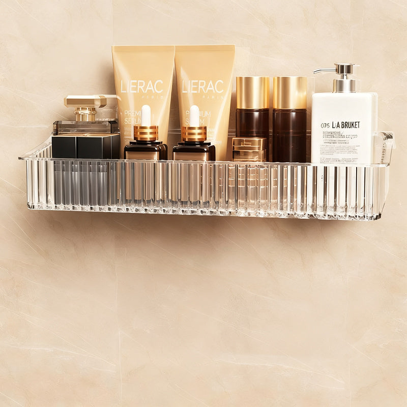 Transparente Badezimmer-Wandablage, ohne Bohren