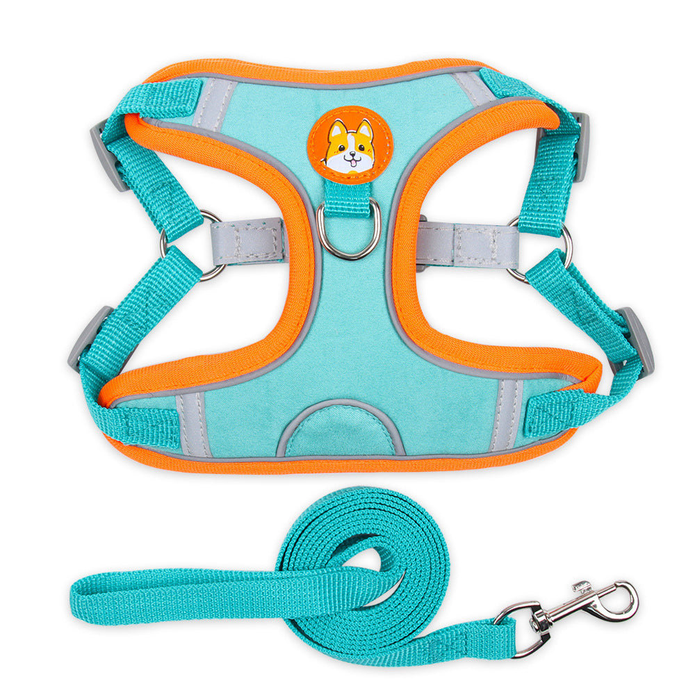 Hundegeschirr aus Stoff mit Leine, XS bis XL
