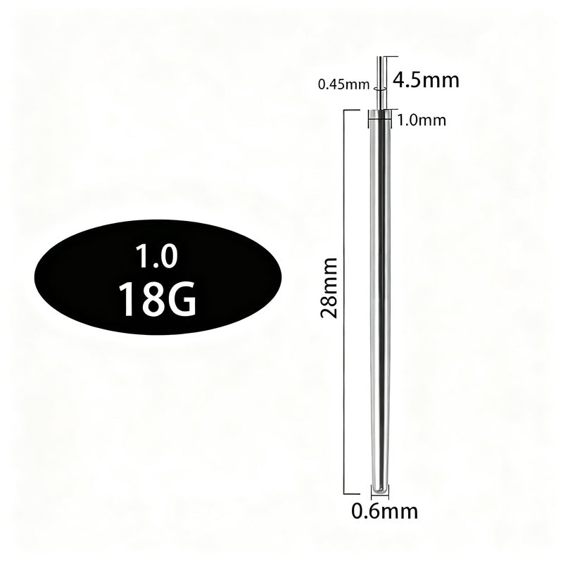 Titan-Piercingstab, flache Basis, Innengewinde