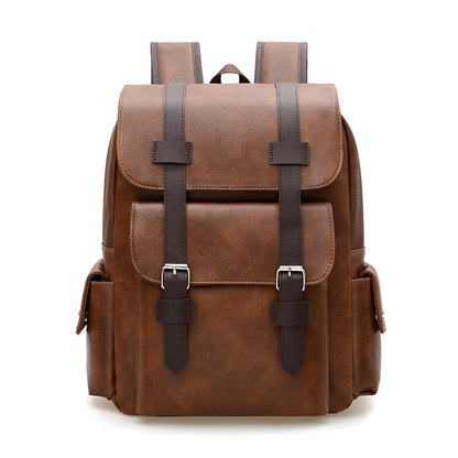Rucksack aus PU-Leder, 20–35 L, Vintage-Stil