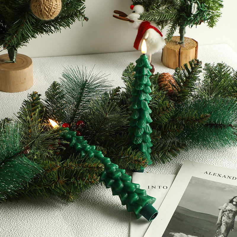LED-Weihnachtskerze aus Wachs, 4,5 cm × 25 cm