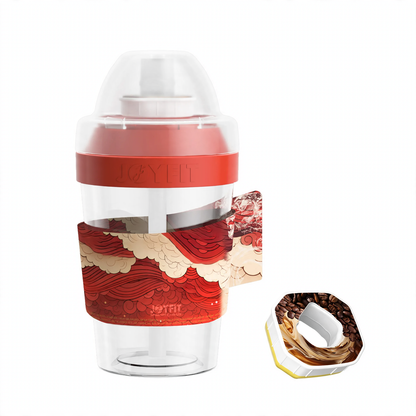 Kaffee-Trinkbecher mit Strohhalm, 400 ml