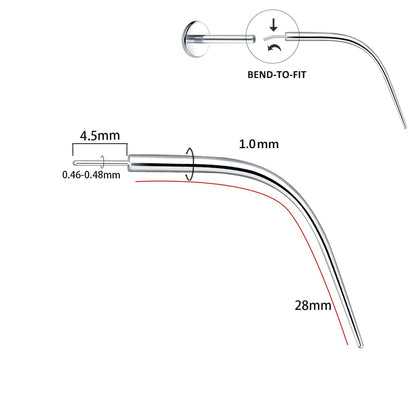 Titan-Piercingstab, flache Basis, Innengewinde