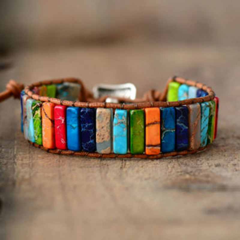Wickelarmband aus Natursteinen