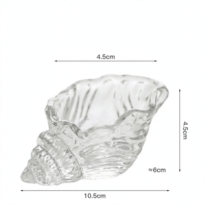 Glaskerzenständer Muschelform, Hochborosilikatglas