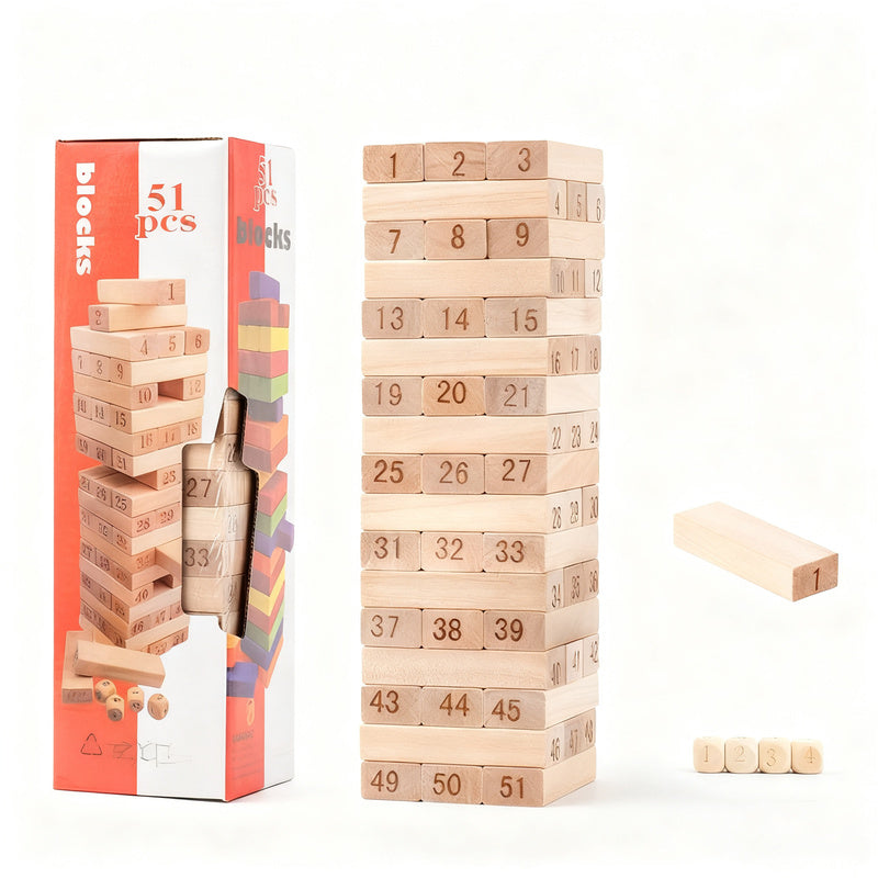 Holz-Stapelspiel, 48–51 Teile