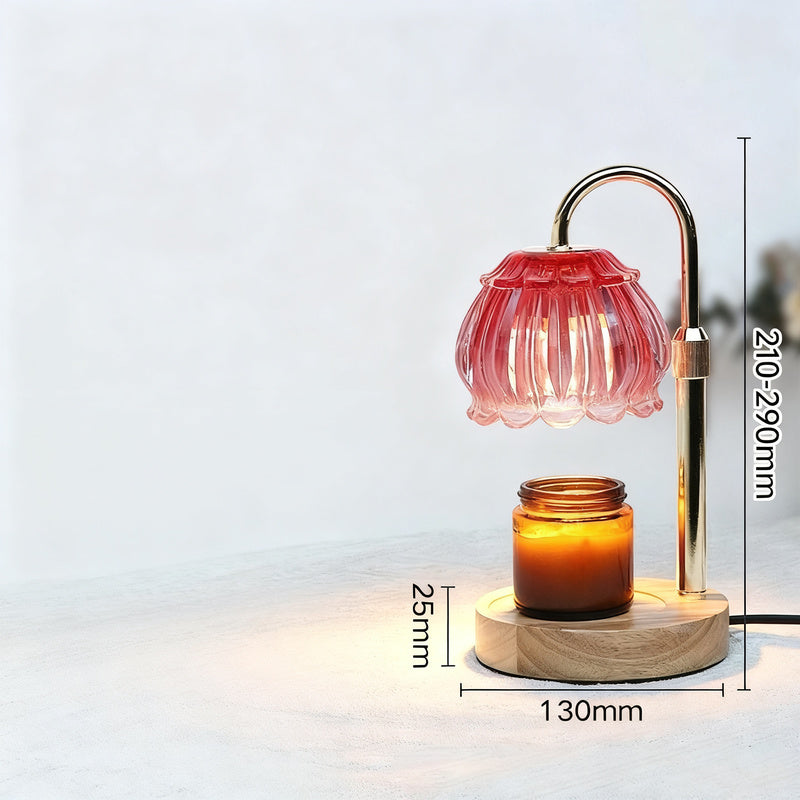 Wachsschmelz-Lampe mit Holzsockel