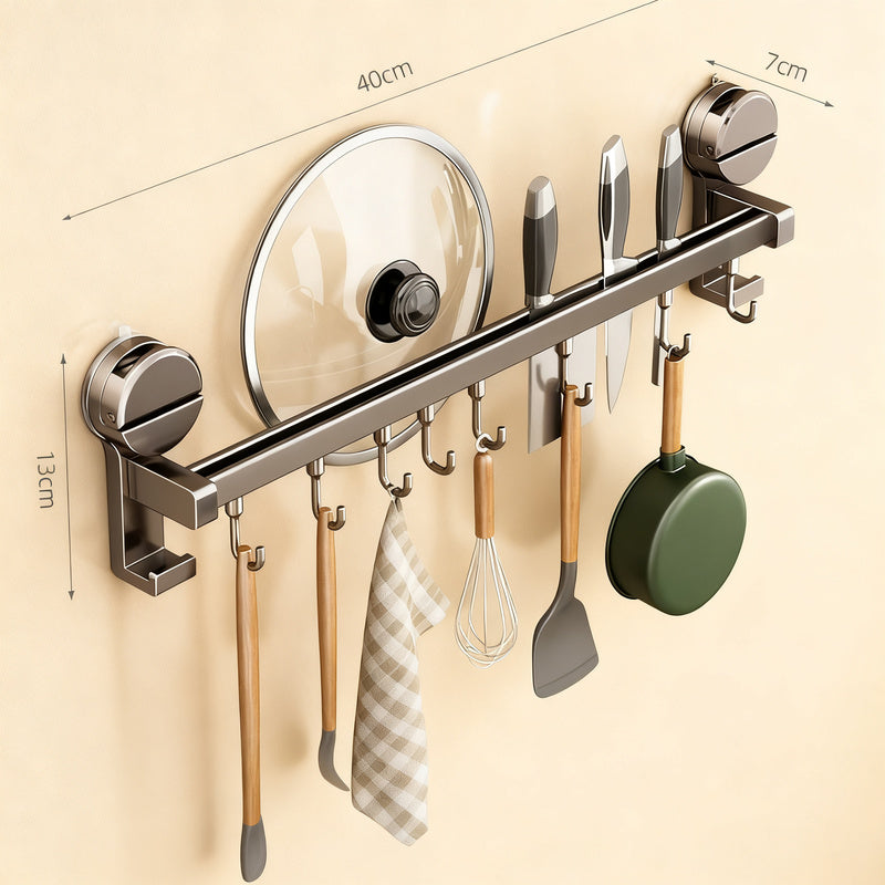 Küchen-Hängestange mit Haken aus Aluminium