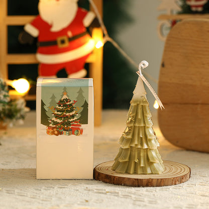 Duftkerze Weihnachtsbaum aus Sojawachs mit Blattgold