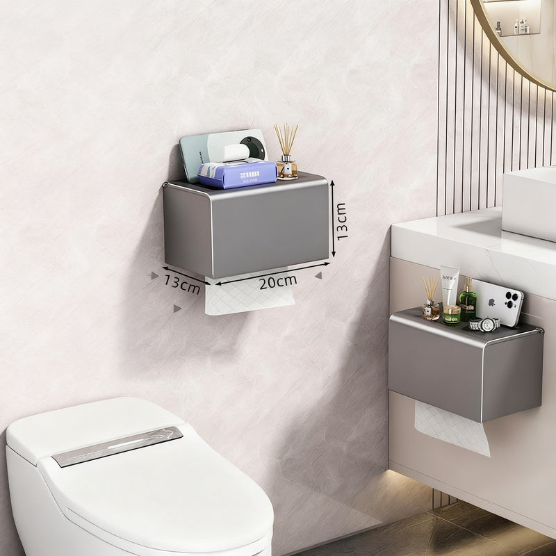 Wandmontierte Toilettenpapierbox aus Aluminium