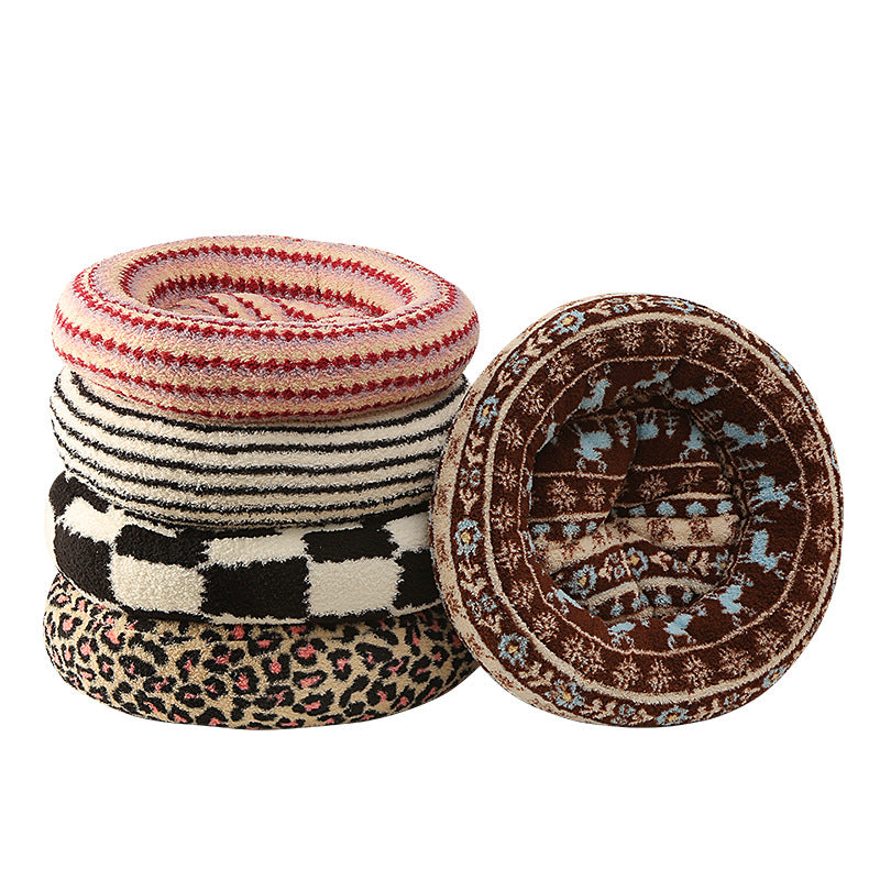 Flauschiges Katzenbett, rund, wärmend