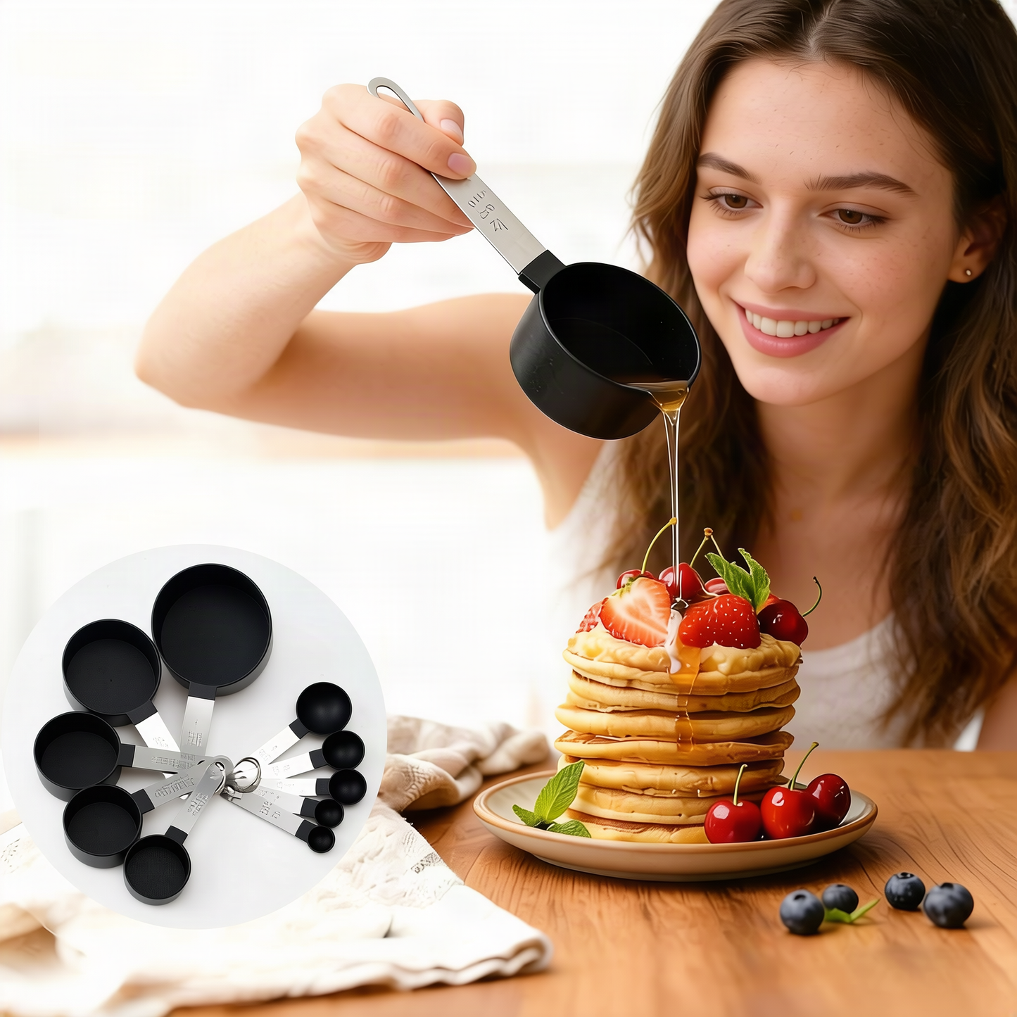 Edelstahl-Messlöffel und Messbecher-Set, 6-teilig