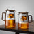 Glaskanne mit Pressstempel, 750 mL, Nussbaum