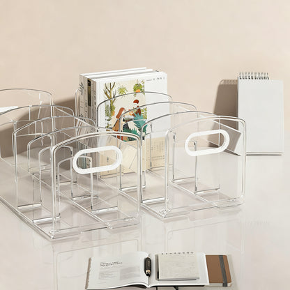 Transparente Bücherablage für Schreibtisch