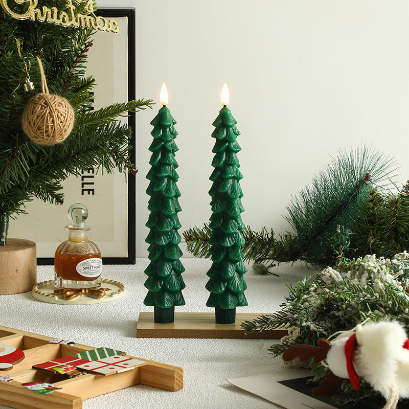 LED-Weihnachtskerze aus Wachs, 4,5 cm × 25 cm