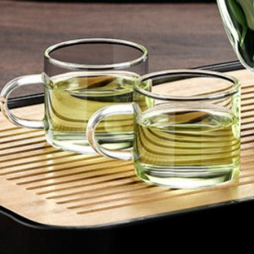 Glaskanne mit Pressstempel, 750 mL, Nussbaum