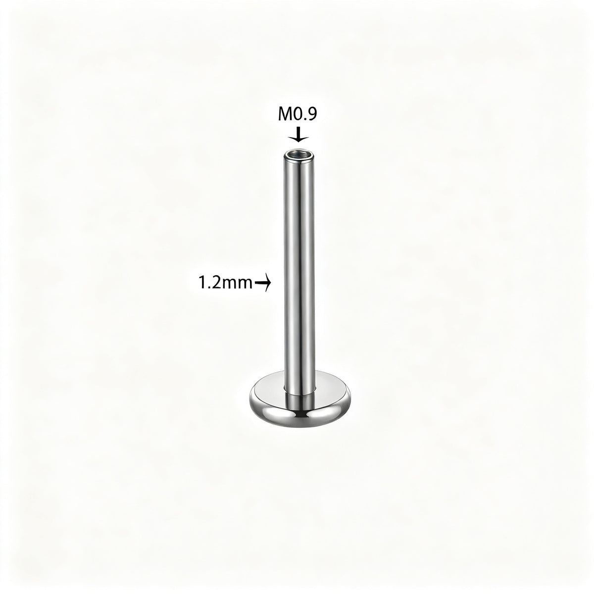 Titan-Piercingstab, flache Basis, Innengewinde
