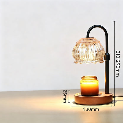 Wachsschmelz-Lampe mit Holzsockel