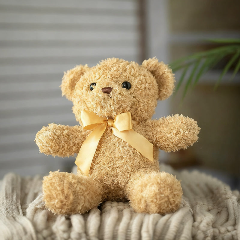 Plüsch-Teddybär mit Schleife, 25–30 cm