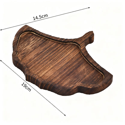 Holz-Serviertablett, Blattform, neuchinesisches Design