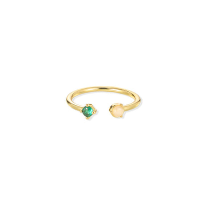 Geburtsstein-Ring, verstellbar
