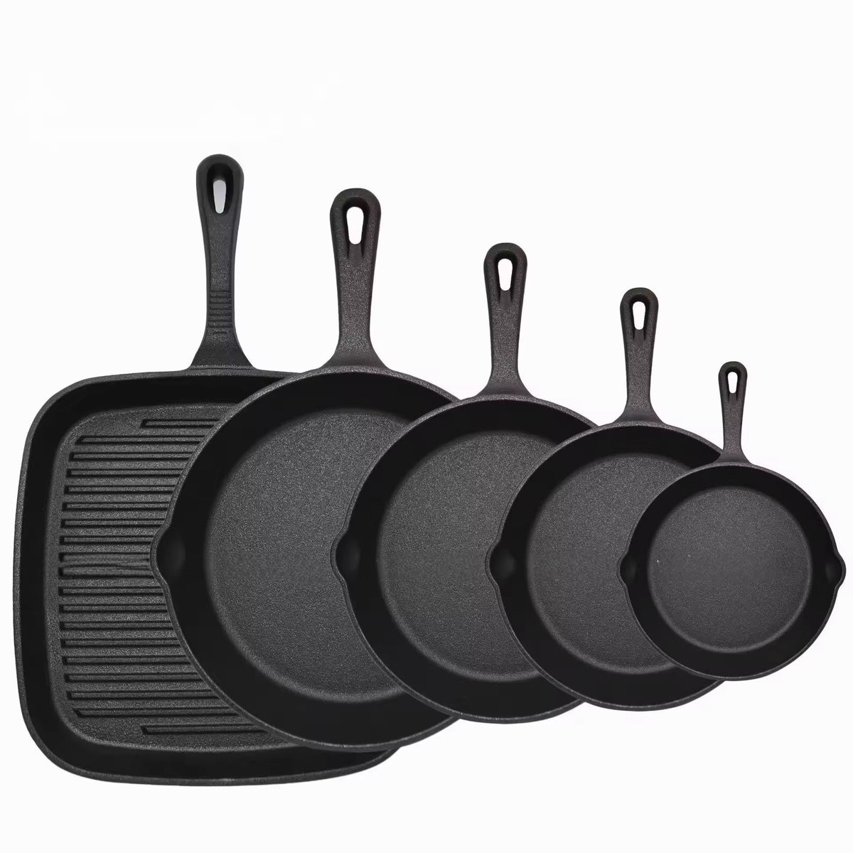 Gusseisen-Bratpfannen-Set, 5-teilig